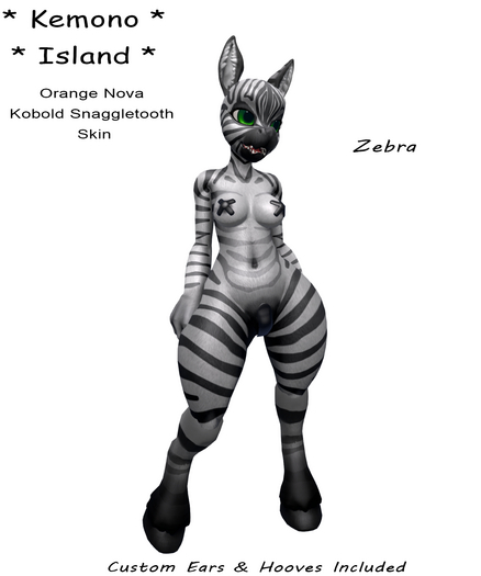 Kemono Island - Kobold Snaggletooth  Zebra v2