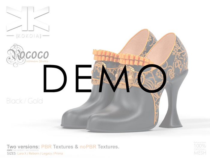 Demo :: Rococo :: Woman Shoes :: Black/Gold :: {kokoia}