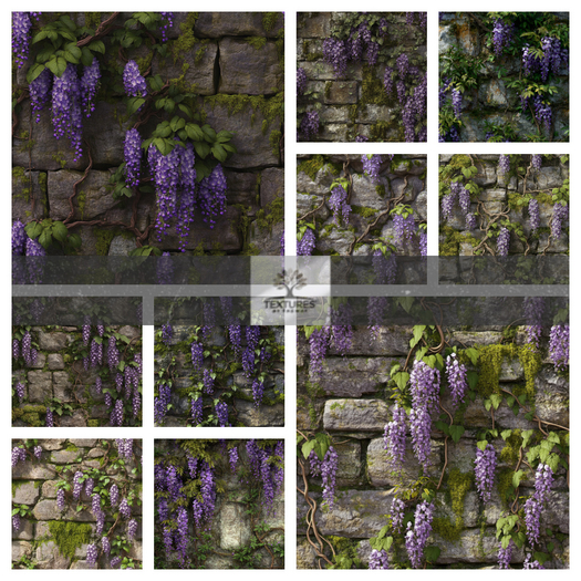 TB - SEAMLESS WISTERIA MOSSY WALL