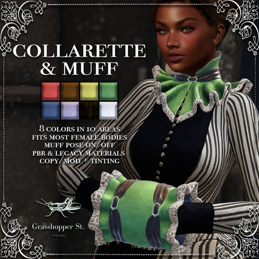 Grasshopper St Collarette & Muff