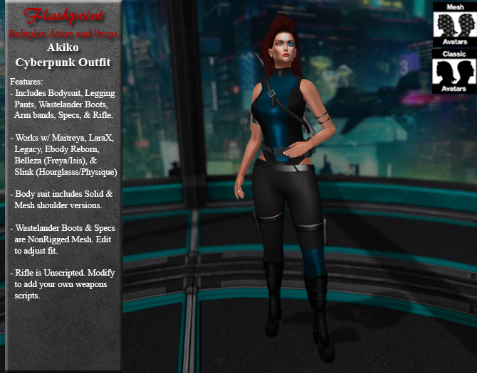 Akiko Cyberpunk Outfit - Blue