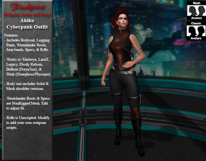 Akiko Cyberpunk Outfit - Orange