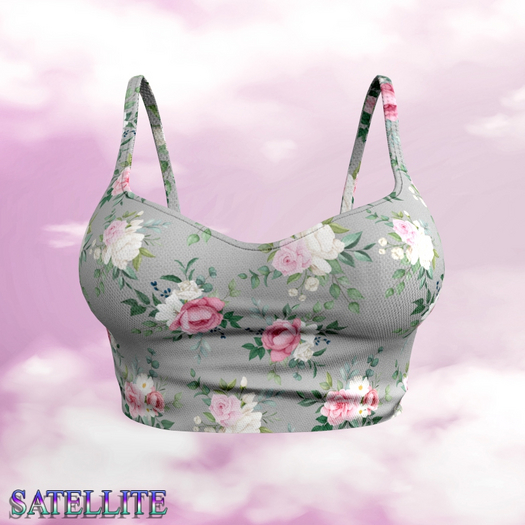 Grey Rose Crop Top