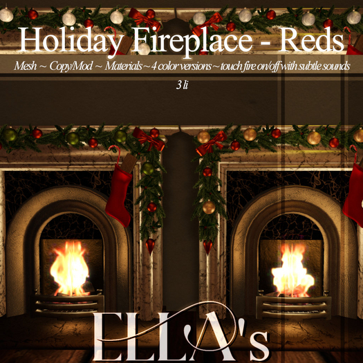 Ella's - Holiday Fireplace Reds