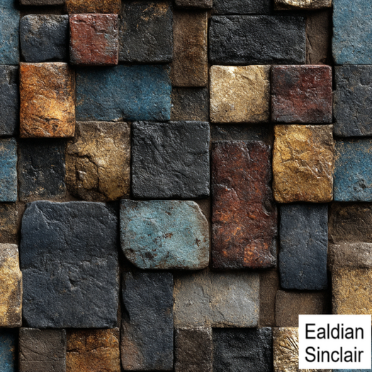 Multicolor Raised Stone Wall Seamless Texture