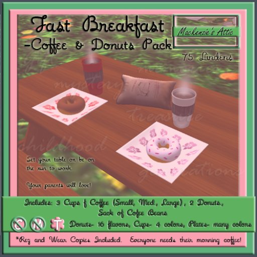 [M.A.] Fast Breakfast -Coffee & Donut  Pack!  [Boxed]