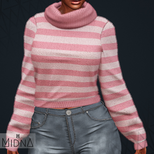 MIDNA - Tori Sweater - STRIPED ROSE [ADD]