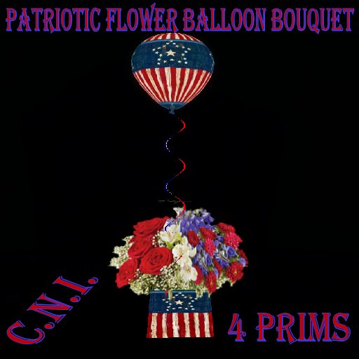 CNI Patriotic flower bouquet 1 Red White & Blue