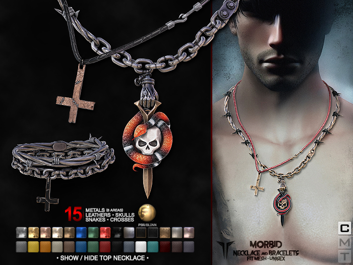**RE** Morbid Necklace & Bracelets - Fit Mesh - Unisex - PBR