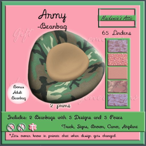 [M.A.] Army -Beanbag Set  [Boxed]