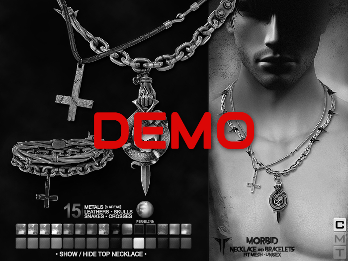 **RE** Morbid Necklace & Bracelets - DEMO - Fit Mesh - Unisex - PBR