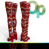 Christmas Tall Thigh High Boots