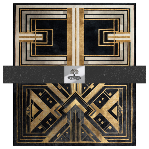 TB - ART DECO RUG BLACK GOLD