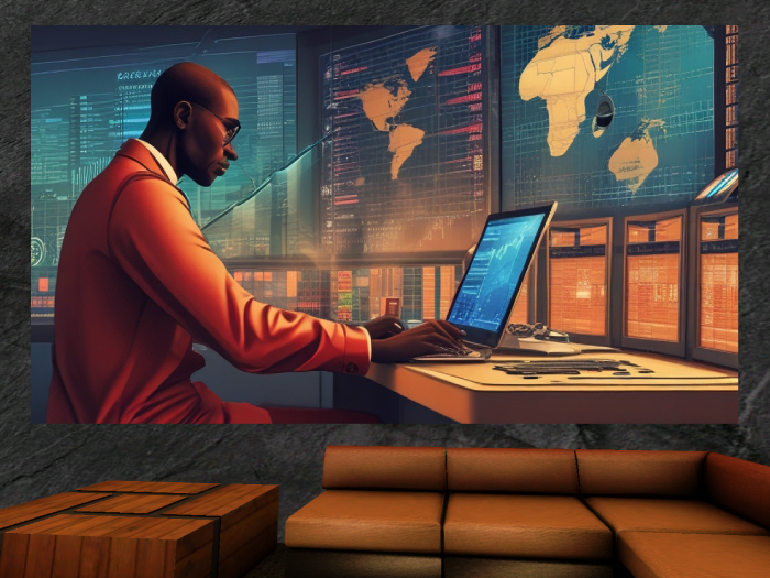 Data Command Wall Canvas – Analyst at Work Artwork [62]