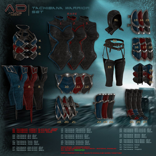 01 RARE Tachibana CORSET BlackBlue FREYA