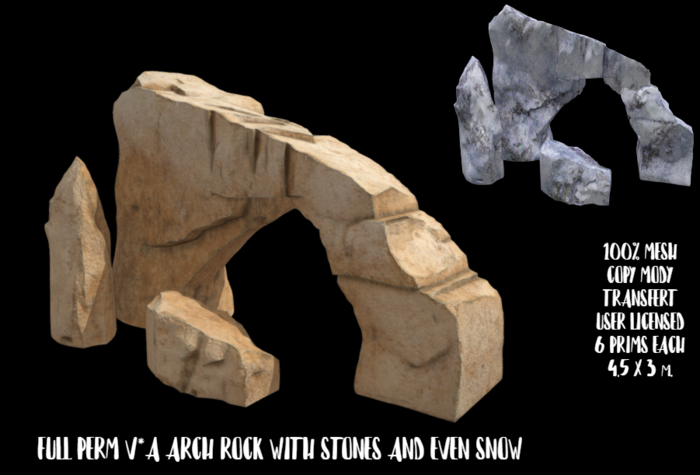 FULL PERM V*A ARCH ROCK WITH STONES AND EVEN SNOW