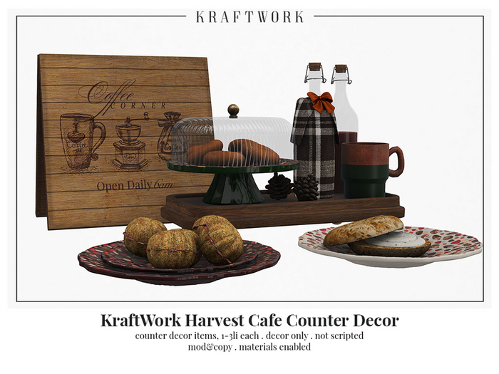 KraftWork Harvest Cafe Counter Decor (Add Me)