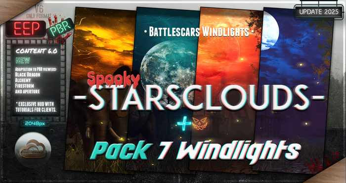 - BATTLESCARS WINDLIGHTS - STARSCLOUDS - SPOOKY  6.0 (EEP / PBR)