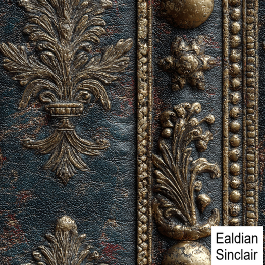 Tooled Leather Stripes With Gilt