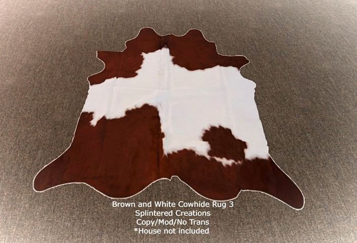 SC: Brown and White Cowhide Rug 3