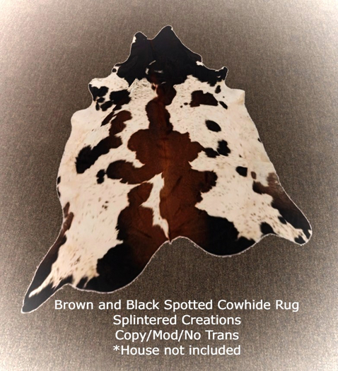 SC: Brown and Black Spotted Cowhide Rug 