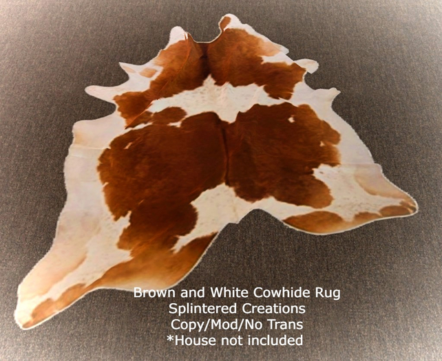SC: Brown and White Cowhide Rug 