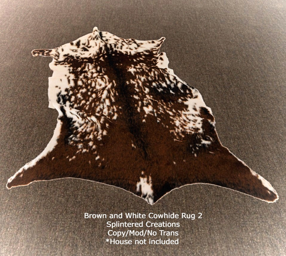 SC: Brown and White Cowhide Rug 2