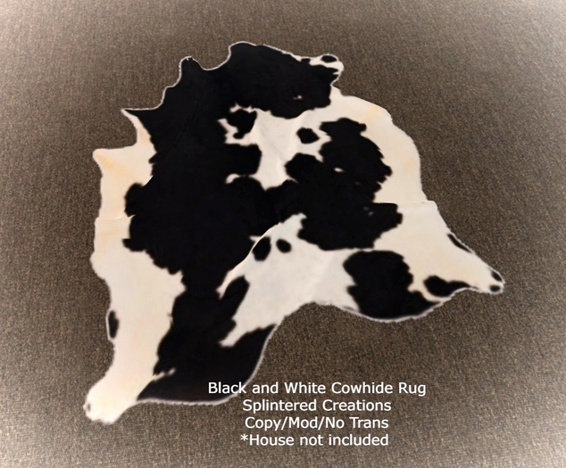 SC: Black and White Cowhide Rug