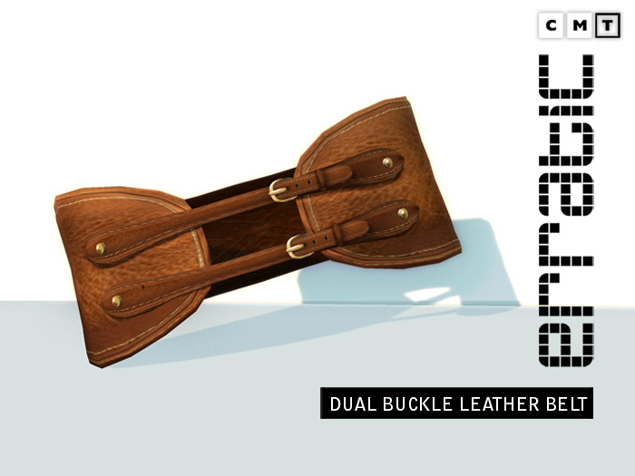erratic / dual buckle leather belt / brown