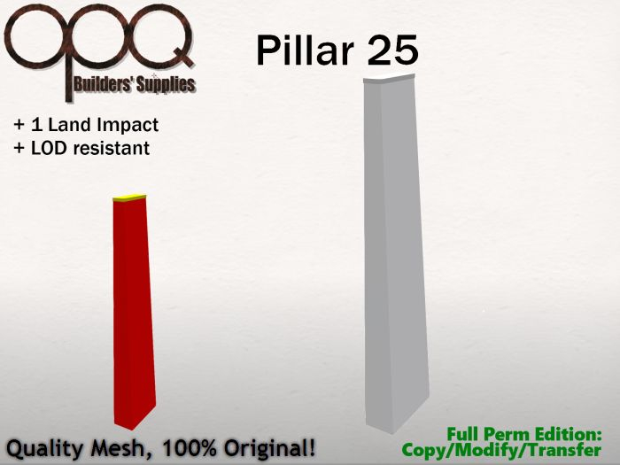 Huge Rectangular Pillar - OPQ Pillar 25