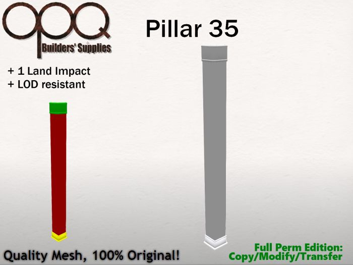 Square Pillar - OPQ Pillar 35