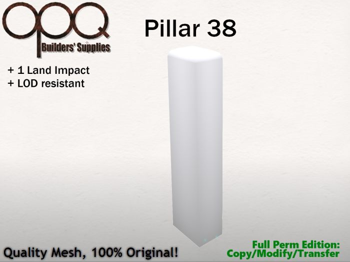 Simple Rectangular Fencepost or Gatepost - OPQ Pillar 38