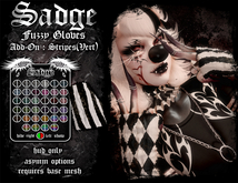 Sadge Fuzzy Gloves Stripes(Vert) ADD-ON PACK