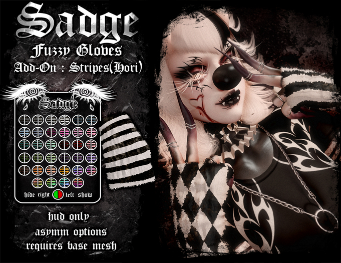 Sadge Fuzzy Gloves Stripes(Hori) ADD-ON PACK