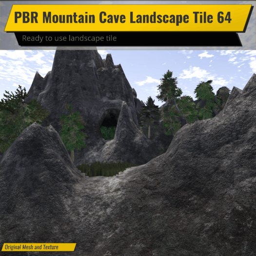 PBR Mountain Cave Landscape Tile 64