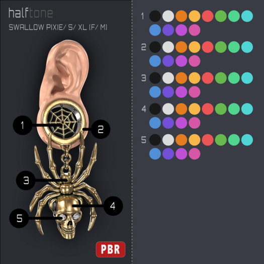 [HT] - E0014 Swallow Earrings PIXIE / S / XL (F / M)