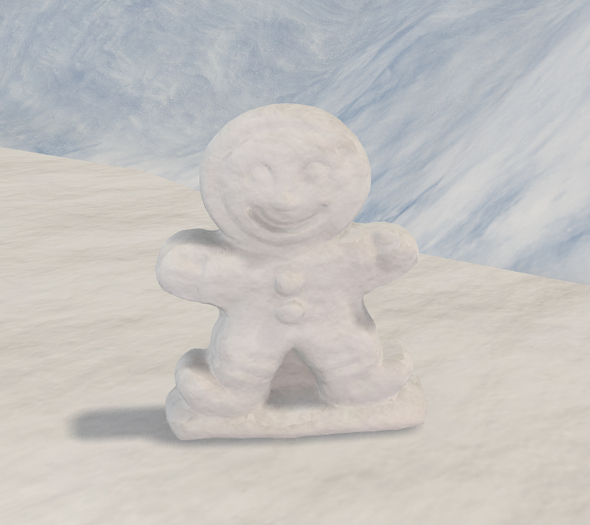 Snow Ice Sculpture Ginger Bread Man
