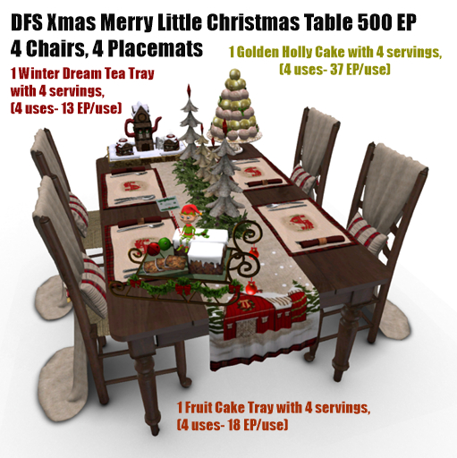 DFS-Merry Little Christmas Table + Fruit Cake & Tea Set