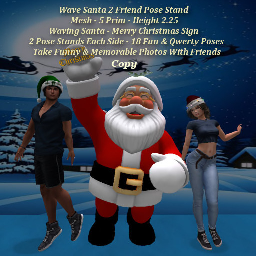 Second Life Marketplace - Wave Santa 2 Friend Pose Stand1