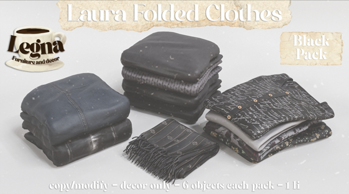 - Legna - Laura Folded Clothes (Black Pack)