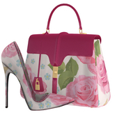 PINK ROSES Pointy Toe Stilettos & Handbag Set (ADD)