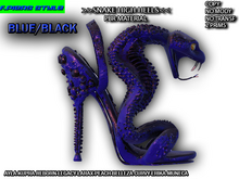 >>BLUE/BLACK SNAKE HIGH HEELS<<P.Piers Style