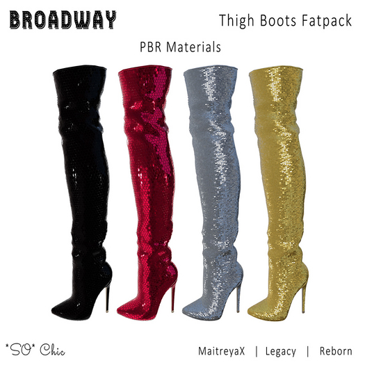 *SO* Chic Broadway Thigh Boots Fatpack