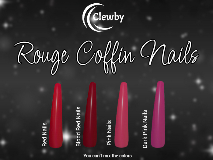 Clewby - Rouge Coffin Nails
