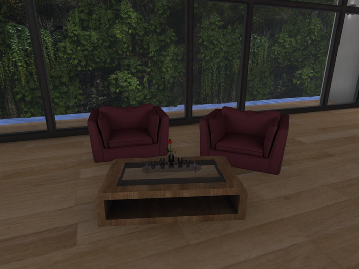 Coffee table with vases  - 2 versions