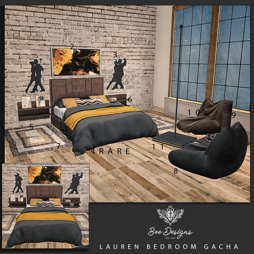 04 Bee Designs Lauren Bedroom RARE