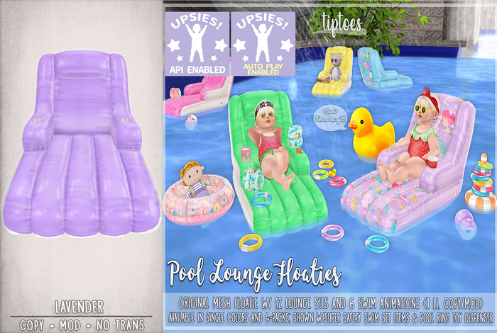 . tiptoes - Pool Lounge Floatie - Lavender