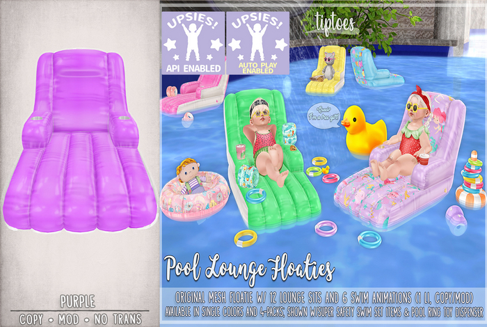 . tiptoes - Pool Lounge Floatie - Purple