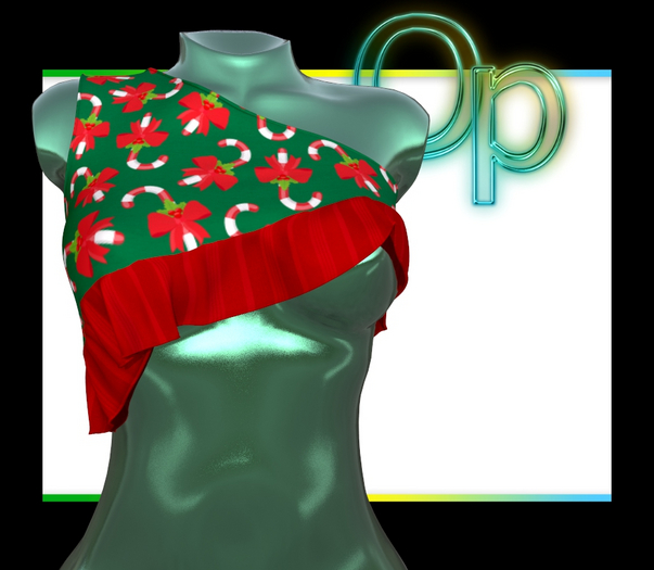 Christmas Cane Ruffle Top