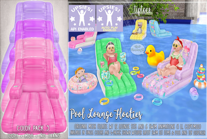 . tiptoes - Pool Lounge Floatie - Colors 3